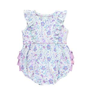 Ruffle Butts Fairytale Garden Floral Bubble Romper 2T EUC worn once!